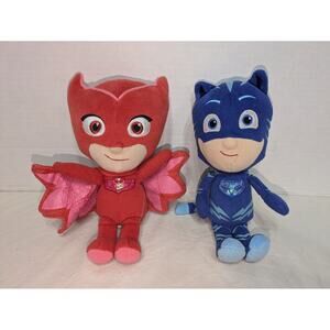 PJ Masks Owlette & Cat Boy Plush Super Heroes Stuffed Animals Toy Set Kids 8"